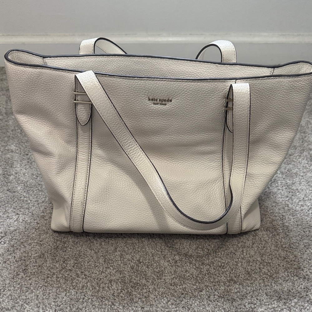 Kate Spade ivory/cream Leather Tote Bag